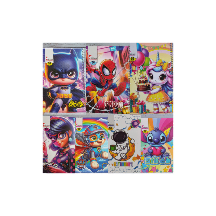 دفترنقاشی ۵۰برگ دخترانه و پسرانه کارتونی