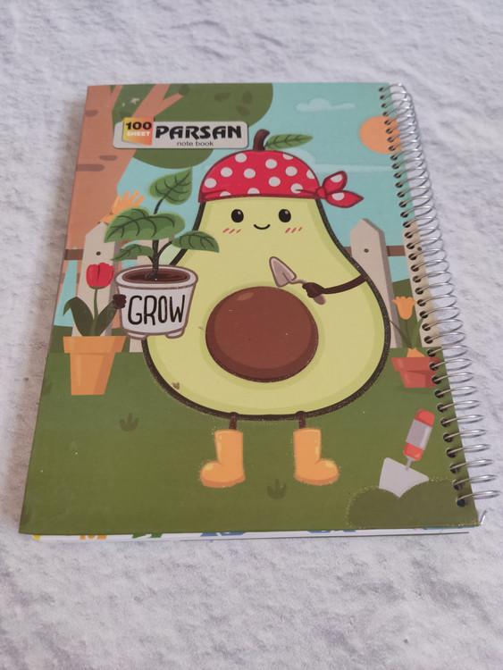 دفتر۱۰۰برگ جلد سخت طرح آووکادو