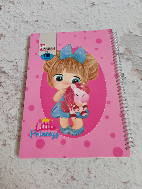 دفتر۱۰۰برگ جلد طلقی دخترانه پرنسس