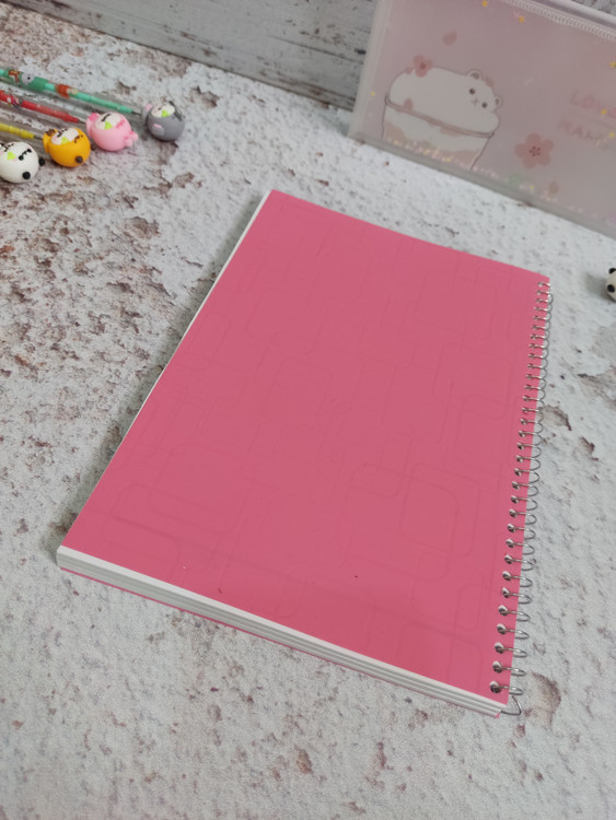 دفترمشق ۱۰۰برگ صورتی جلد طلقی