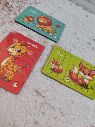 پازل ریلی چوبی حیوانات