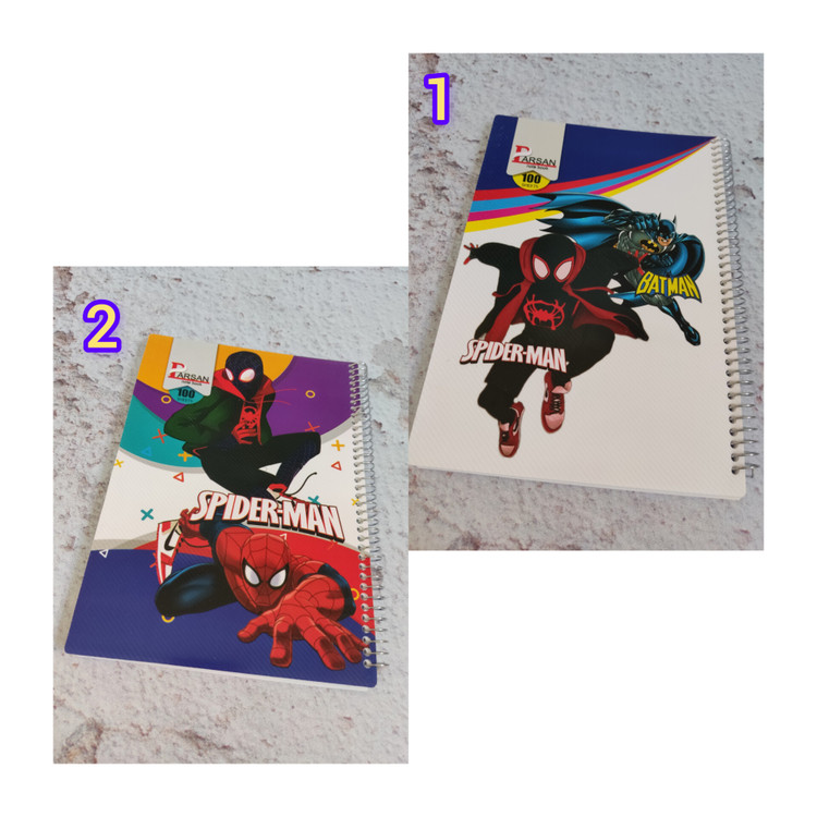 دفتر 100برگ جلد طلقی اسپایدرمن