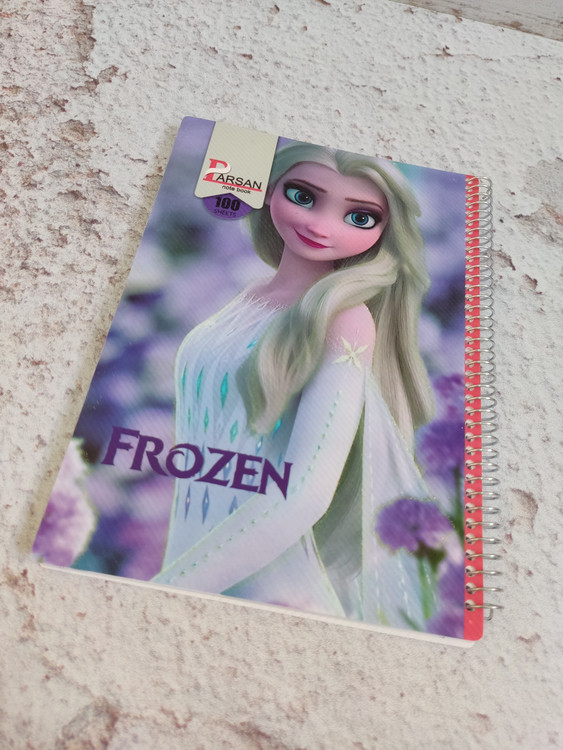 دفترمشق 100برگ جلد طلقی دخترانه فروزن