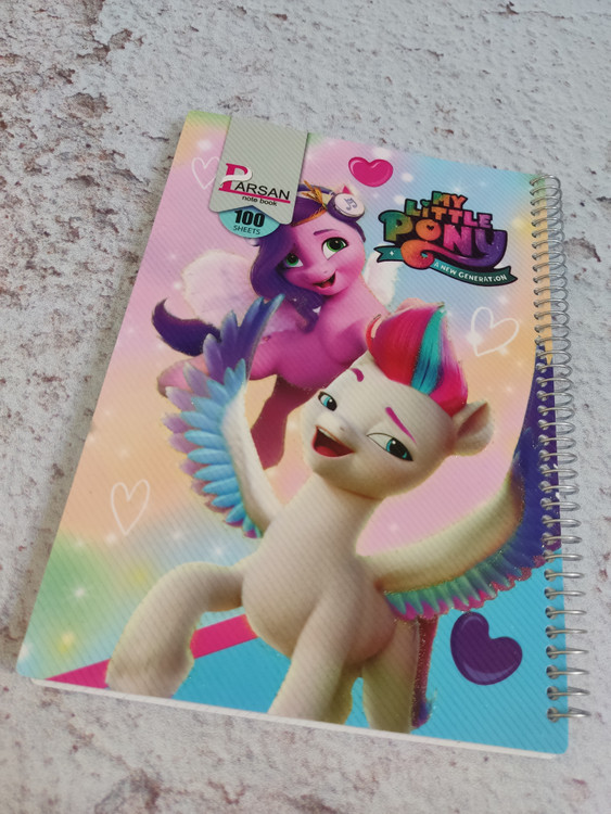 دفتر مشق 100برگ جلد طلقی دخترانه یونیکورن