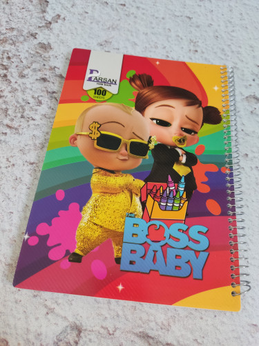 دفترمشق100برگ جلد طلقی بچه رئیس