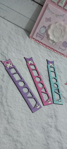 خط کش شابلون دار چوبی کرومی